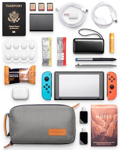 TRIPPED Travel Gear Tech Organizer Pouch for Cables and Accessories - color: Grey