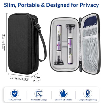 Insulated Cooler Travel Case for 2 Zepbound & Mounjaro Pens, Black - color: Black, size: Fits 2 Pen