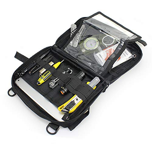 WYNEX Tactical Admin Molle 파우치, Medical EDC EMT 유틸리티 백 쉘 디자인 부착 파우치 1000D 나일론 하이킹 벨트 백 - color: 블랙(업그레이드됨)