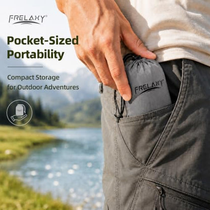 Frelaxy Pocket Picnic Blanket, Waterproof Blanket for Beach Festival - color: Grey, size: 28'' x 47''