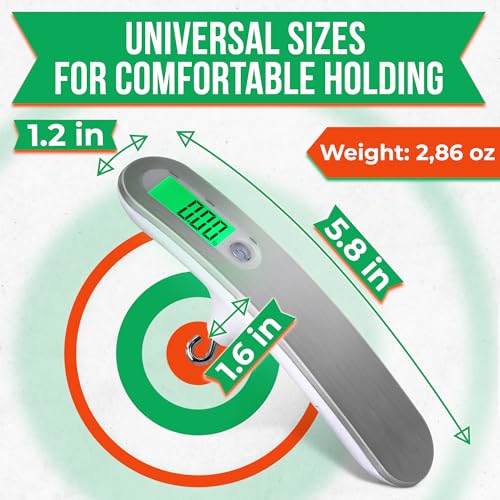 Digital Bow Scale for Draw Weight - 110LBS/50KG Recurve/Compound Bow Draw Weight Scale Handheld with LCD Display, 6 Measuring Units, High Precision Sensor - Easy to Use for Beginners & Professionals