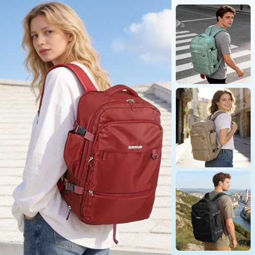 Travel Backpack,Carry on Flight Approved Daypack,Personal Item Bag - color: Khaki