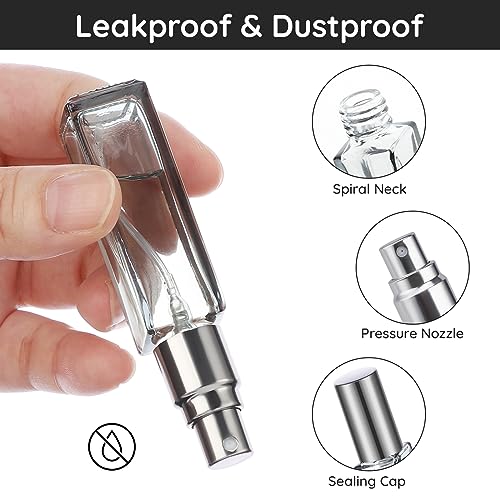 Segbeauty 10ML Empty Perfume Bottles, 10pcs Mini Refillable Atomizer, Portable Leak-proof Glass Spray Bottles for Travel Sample Dispenser - color: Gray, style: Mini Bottle Set