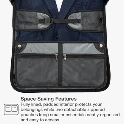 Traveler's Choice Carry-On Softside 8-Wheeled Spinner Garment Bag Luggage, Black, 21-Inch
