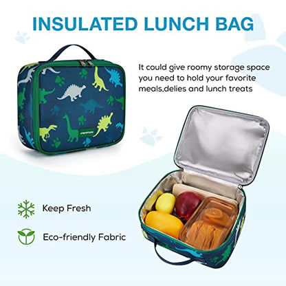 mommore Kids Backpack Set Kindergarten School Bookbag for Boys Girls 4-8 - color: A-dinosaur