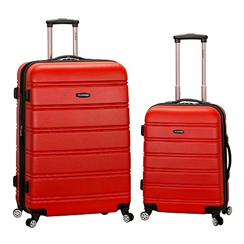 Rockland Melbourne Hardside 2 Piece Expandable Spinner Wheel Luggage Set, (20"/28"), Red - color: Red, size: 2 Piece (20"/28")