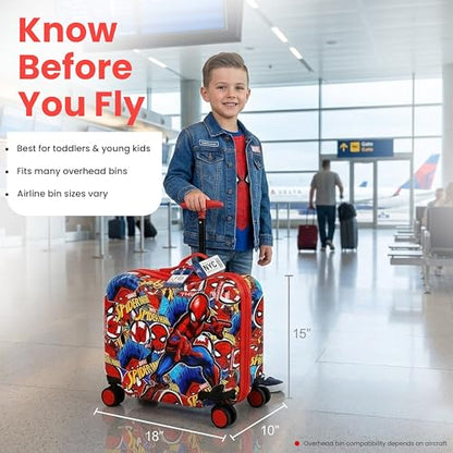 Bioworld Spider-Man All-Over Print 18" Ride-On Luggage - color: Spider-Man AOP