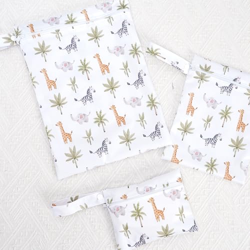Happy Flute 3 Set Wet Bag Storage Bag Zipper Waterproof Washable - color: EF643