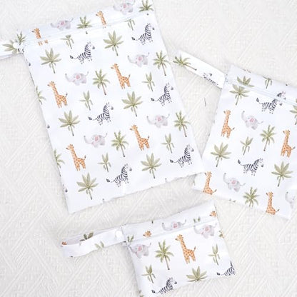Happy Flute 3 Set Wet Bag Storage Bag Zipper Waterproof Washable - color: EF643