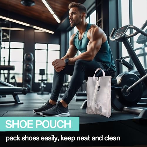 Travel Shoe Bags, Water Resistant TPU Mesh with Zipper, Travel Essentials for Men & Women (Grey, 1 Set) - color: Grey, size: 1 Set