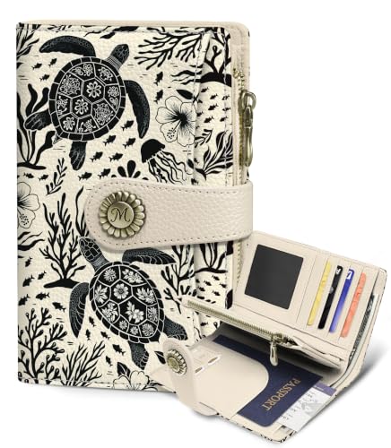Sea Turtle Wallet Women RFID, Passport Holder, Credit Card Holder - color: Sea Turtle