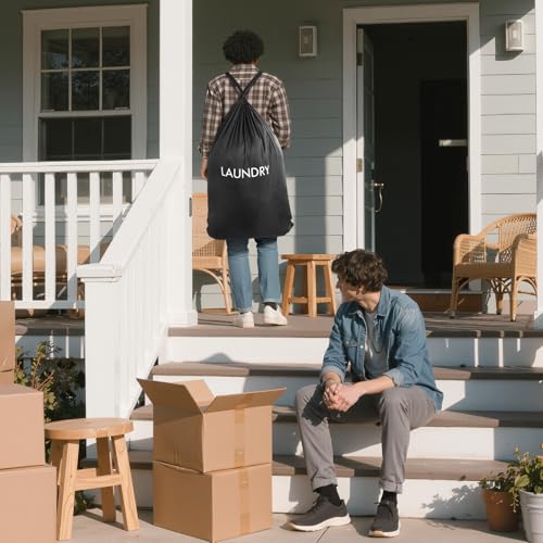 120L Waterproof Laundry Backpack for College & Apartment | Heavy-duty, hands-free carrying with ergonomic straps. 100% waterproof nylon prevents leaks. Holds 3-4 loads of clothes - color: Black