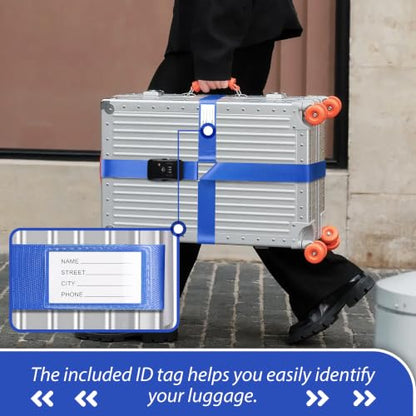 TSA Approved Luggage Straps with Combination Lock, Cross Dark Blue - color: Cross Dark Blue