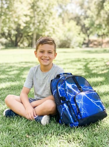 Choco Mocha Dinosaur Backpack Set Kids Backpacks for Boys, Boys Backpack with Lunch Box & Water Bottle, Elementary School Bookbag Age 6-8 17 Inch, Blue - color: Truck Orange
