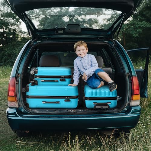 Karl home Luggage Set of 3 Hardside Suitcase Sets - Blue (20/24/28) - color: Blue, size: 3 Piece Set