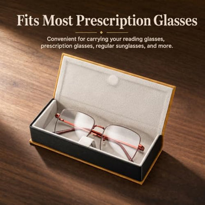 Vemiss Hard Shell Eyeglass Cases, Lightweight Portable Glasses Case for Women Men - color: F-brown