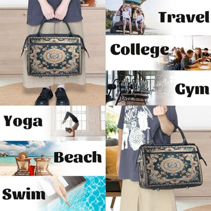 Carpet Pattern Weekender Overnight Bag for Women Travel Gym Sport - color: D 001