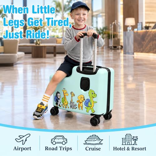 Ride On Suitcase for Kids, 20" Toddler Ride On Luggage, Carry-On