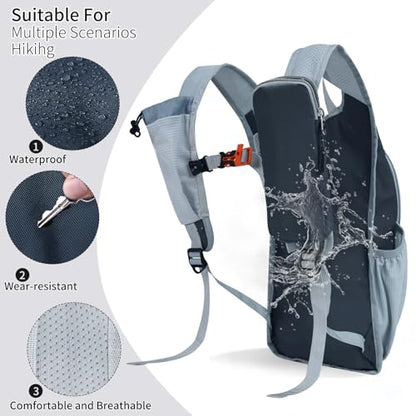 Small Hiking Backpack Packable Lightweight for Women Men - color: Gray, size: 10L