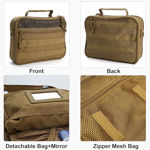 Toiletry Bag for Men,Travel Toiletry Bag Hanging Toiletry Bag Hygiene Bag - color: Khaki