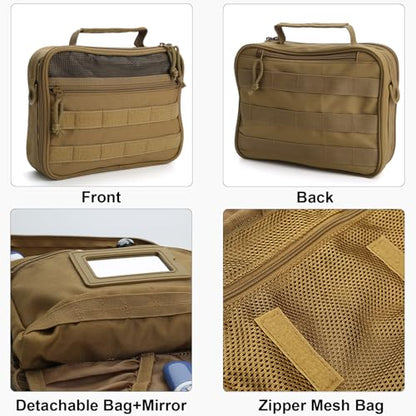 Toiletry Bag for Men,Travel Toiletry Bag Hanging Toiletry Bag Hygiene Bag - color: Khaki