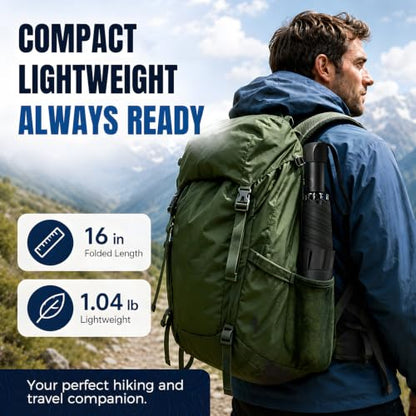 Collapsible Windproof Umbrella Travel - 42inch Auto Open & Manual Close - color: 01.Black