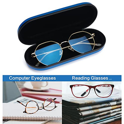 Vemiss Hard Shell Eyeglass Cases, Lightweight Portable Glasses Case for Women Men - color: B-blue