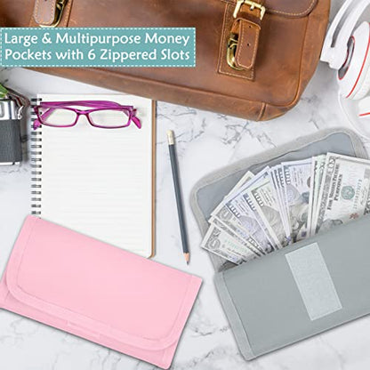 Money Organizer with Zipper,Cash Envelopes Budget Binder - color: Pink