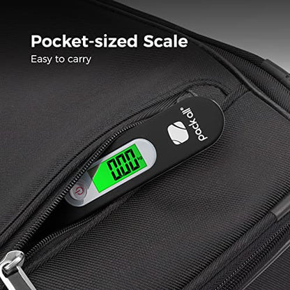 pack all Digital Luggage Scale for Travel, 110Lbs Capacity, 0.1Lb Precision - color: Black