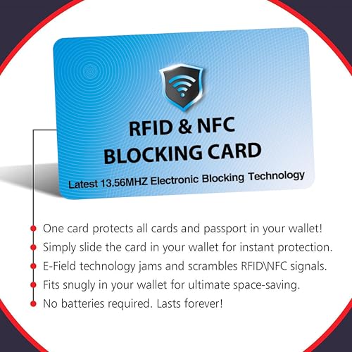 SaiTech IT 5 Pack RFID Blocking Card for Credit Debit ID Card, Sky Blue - color: Sky Blue