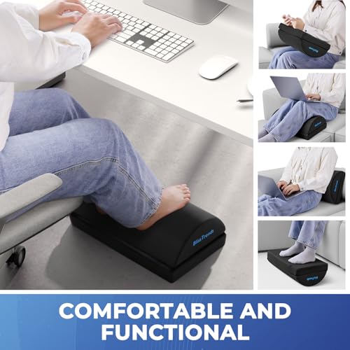 BlissTrends Foot Rest Under Desk, Foot Stool with 2 Adjustable Heights - color: Black, size: Large
