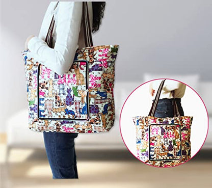 Reusable Shopping Bags Foldable Washable Waterproof Large Grocery Bags Heavy Duty Sturdy Daily Bags - color: Color 2