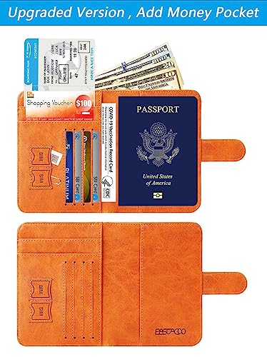 Passport Holder Cover Wallet RFID Blocking, Travel Essentials - color: Claybank