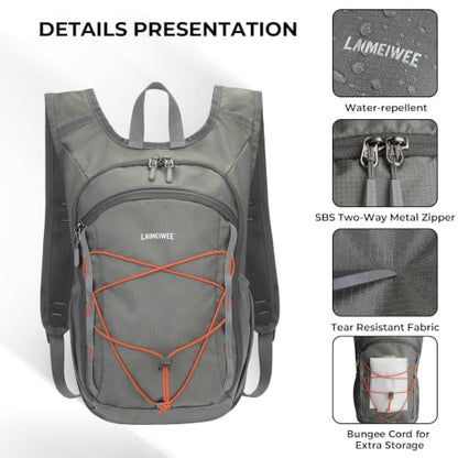 Small Hiking Backpack 13L Lightweight Foldable Travel Daypack for Men Women - color: Light Grey