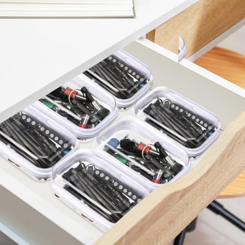Sanwuta 6 Clear Hard Zipper Case,White,5 X 3 X 2 Inch - color: White, size: 5 x 3 x 2 Inch