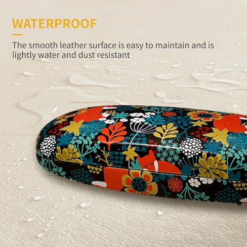 molshine Hard Shell PU Leather Glasses Case,Travel Portable Eyeglass Case for Men Women Girl Travel Study Work - color: Fox