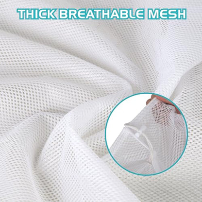 2-Pack Large Mesh Laundry Bag, 27x36 Inch White - color: White, size: 27*36inch