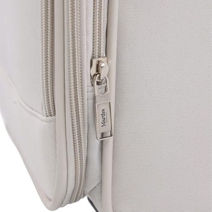 Martha Stewart Softside Checked Luggage | 27" Lightweight Expandable Suitcase | Medium Checked Suitcase with 360° Spinner Wheels & Spacious Interior | Light Gray - color: Light Grey, size: 27"