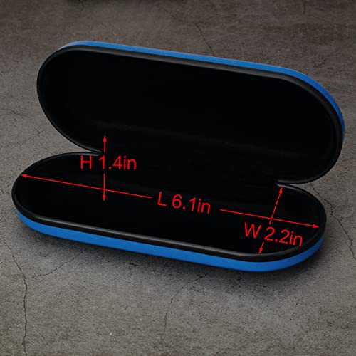 Vemiss Hard Shell Eyeglass Cases, Lightweight Portable Glasses Case for Women Men - color: B-blue