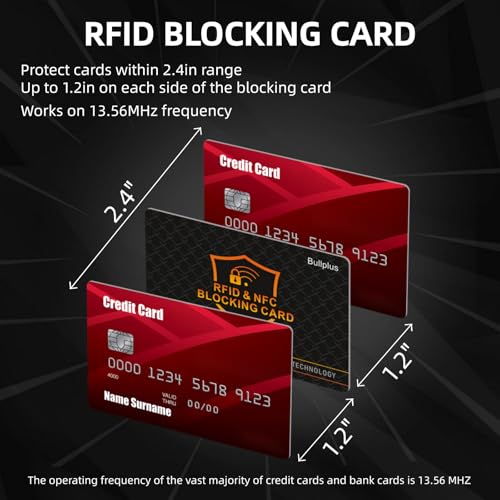 5 Pack RFID Blocking Card – One Card Protects Entire Wallet & Purse, NFC Contactless Bank Debit Credit Card Protector, Latest 13.56MHZ Electronic Blocking Technology – Slim Design for Men & Women
