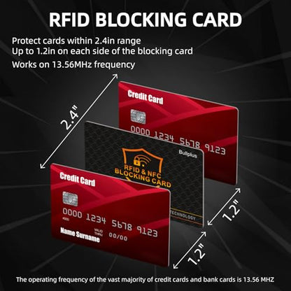 5 Pack RFID Blocking Card – One Card Protects Entire Wallet & Purse, NFC Contactless Bank Debit Credit Card Protector, Latest 13.56MHZ Electronic Blocking Technology – Slim Design for Men & Women