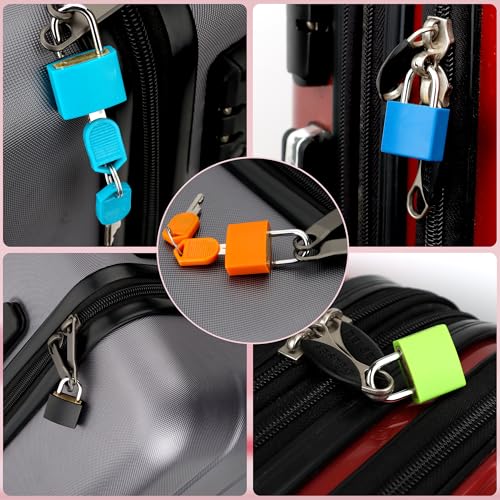 8 Pcs Suitcase Locks with Copper Keys Protect Your Belongings with Febwind's Set of 8 Mini Padlocks Multicolor Durable Locks for Suitcases Backpacks Boxes Cabinet and Laptop Bags - color: 8 Colors