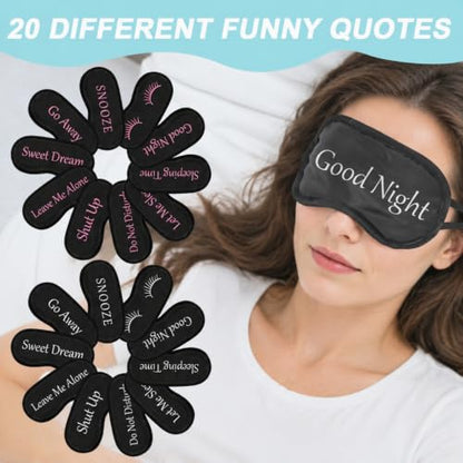 Eurzom 40 Pcs Funny Sleep Mask Bulk Soft Blackout Adjustable, Mixed Colors - color: Mixed Colors