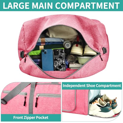Dimayar 65L Foldable Duffle Bag, Travel & Weekender, Overnight, Gym - color: Pink, size: 65L