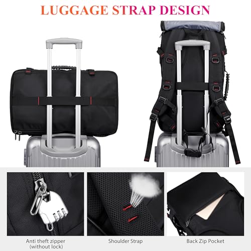 WITZMAN Travel Backpack for Men Duffle Bags Fits 17 Inch Laptop - color: Black