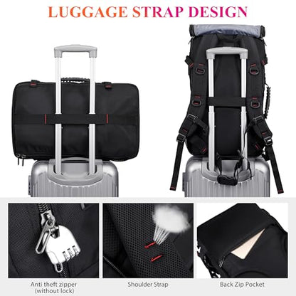 WITZMAN Travel Backpack for Men Duffle Bags Fits 17 Inch Laptop - color: Black