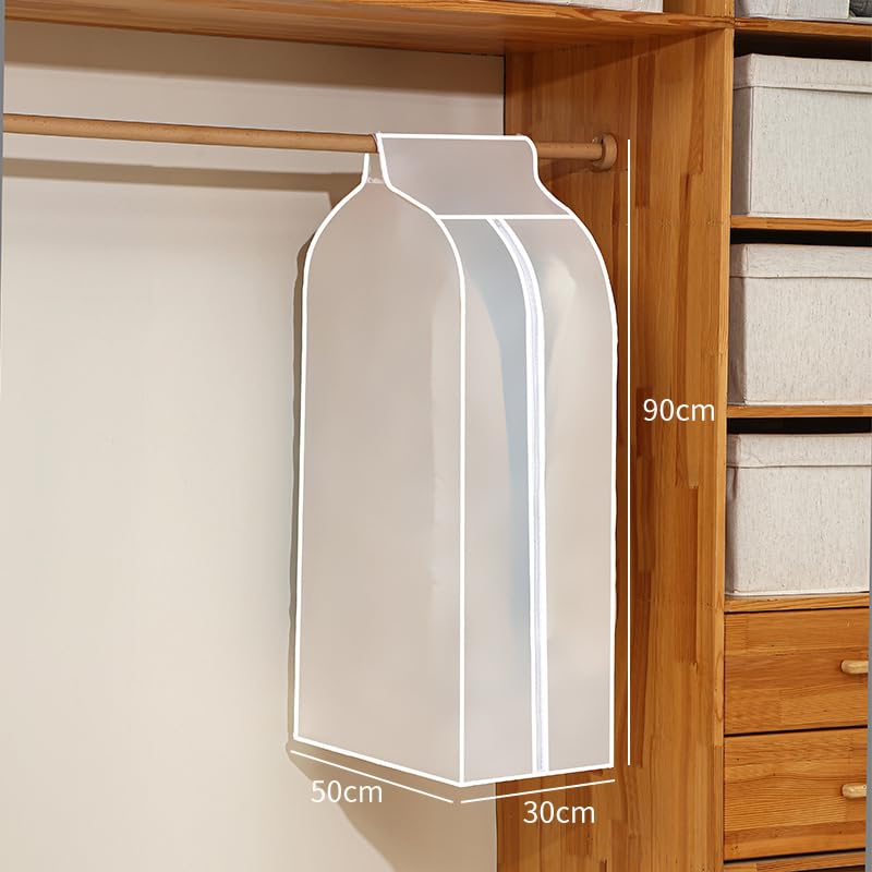 50.8 x 88.9 x 30.5cm(20 x 35 x 12인치) 의류 가방, 2팩 의류 랙 커버, 방수 및 세탁 가능한 수트 커버, 풀 지퍼 방진 걸이식 의류 보관 가방, 옷 - color: 반투명한, size: 20x35x12 Inch/2 Pack