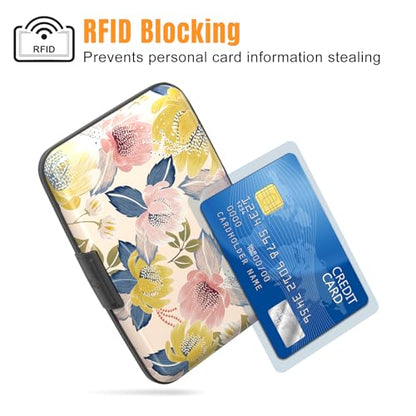 Rimilak Aluminuml Credit Card Holder,Colorful Flower - color: Colorful Flower