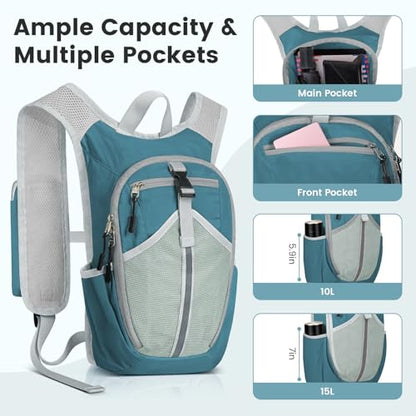 10L Small Hiking Backpack - Lightweight Foldable Backpack, Blue - color: Blue, size: 10L