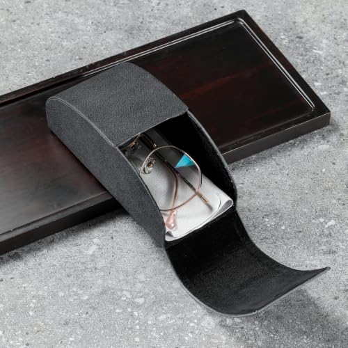 Hard Shell Eyeglasses Case, Classic Large Glasses Case for Women Men, Oversized Sunglass Eyeglasses Case - color: Grey